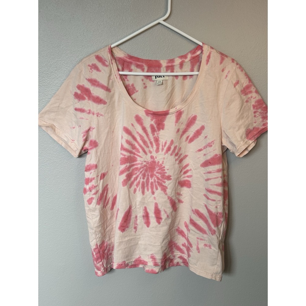 Pact Pink Tie-Dye Short Sleeve Tee